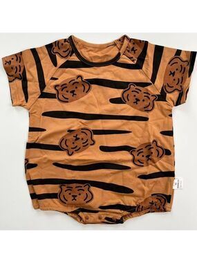 Orange and Black Tiger Striped Kids One Piece
